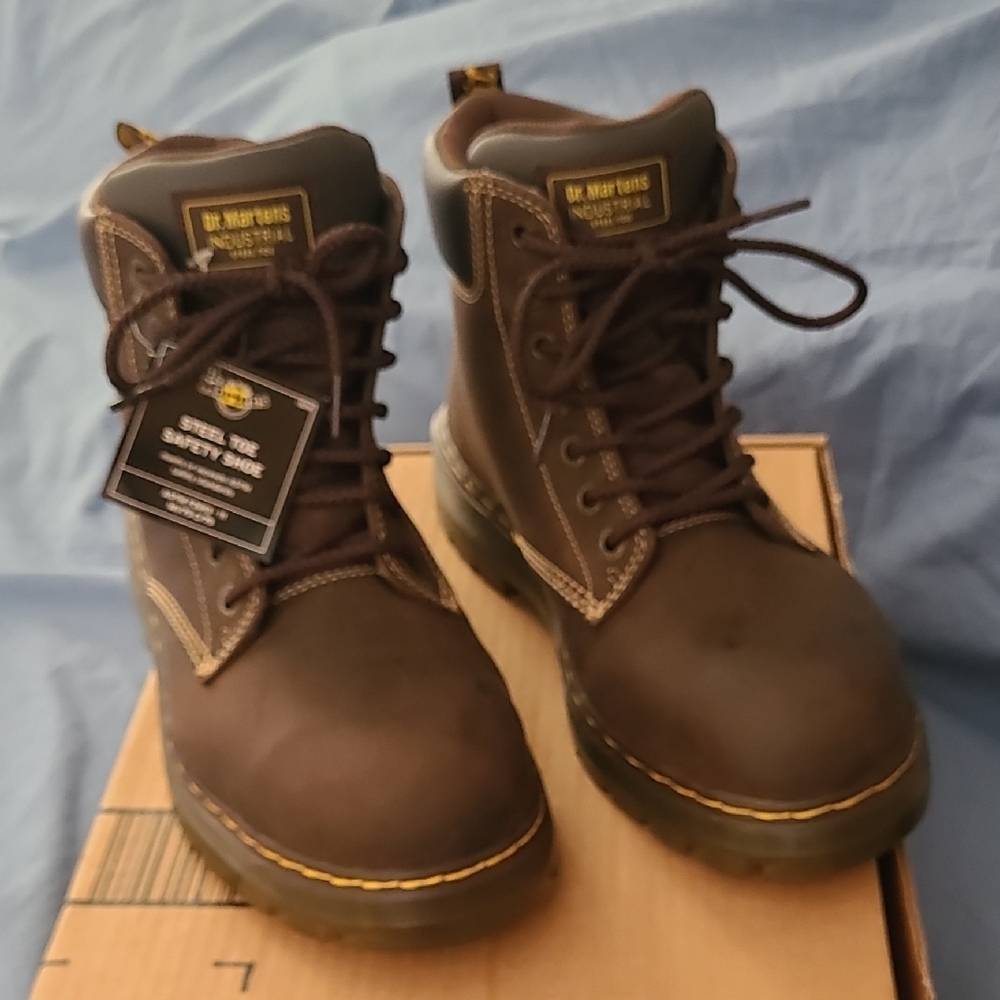 Dr. Martens Dark Brown Steel Toe Boots